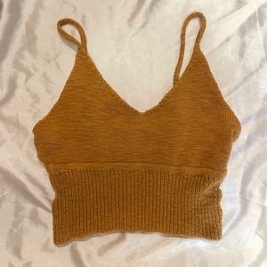 Earthy Yellow Knit Crop Top